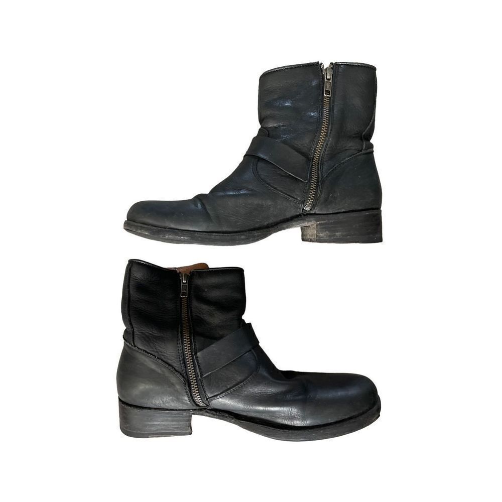 FRYE BROWN LEATHER Ankle Motorcycle Boots Women's Size 10